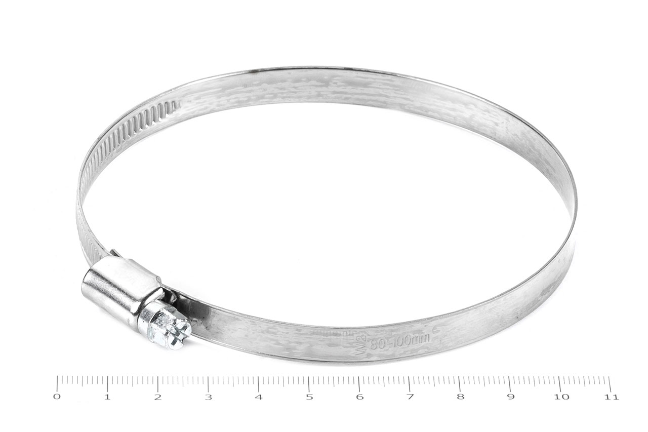 Хомут червячный 80-100/9 нерж. W2 (AISI 430)