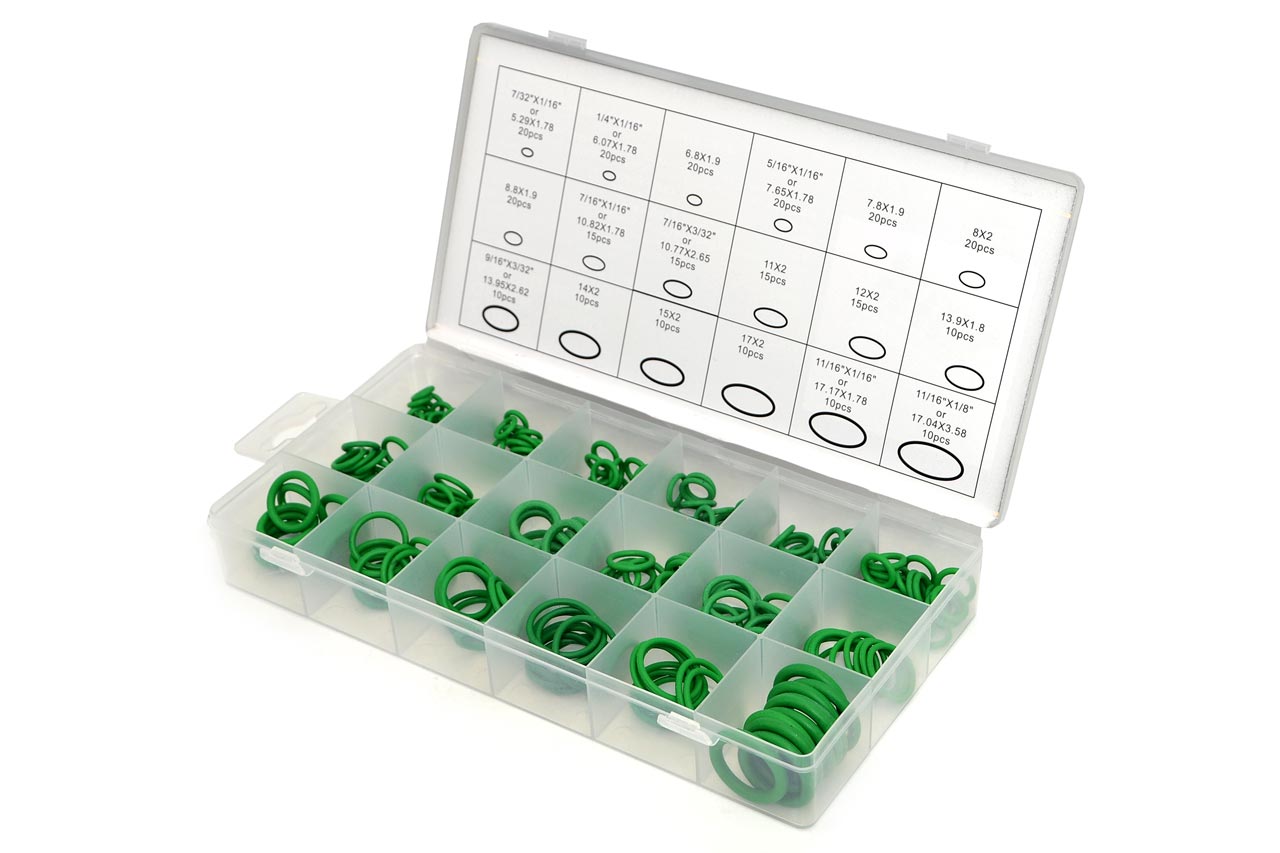 Набор колец уплот. резин. NBR70 Дюйм. (GREEN) 270 шт